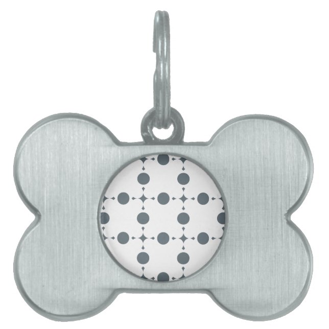 Médaillons Pour Animaux Domestiques Gray Polka Dots, Polka Dot Pattern, Dots (Devant)