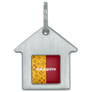 Médaillons Pour Animaux Domestiques Grilles verticales Zia Soleil Rouge Jaune Nouveau-