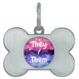 Médaillons Pour Animaux Domestiques Groovy Boho Drôle Rétro Floral Fierté Omnisexuelle