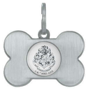 Médaillons Pour Animaux Domestiques Harry Potter   Cimier de Poudlard - noir et blanc