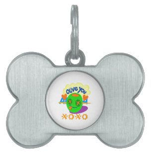 Médaillons Pour Animaux Domestiques I Love You XOXO beau texte graphique extraordinair