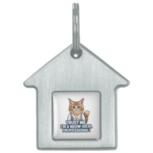 Médaillons Pour Animaux Domestiques Illustration humoristique de chat médecin