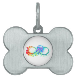 Médaillons Pour Animaux Domestiques Infinity avec Rainbow Jellyfish