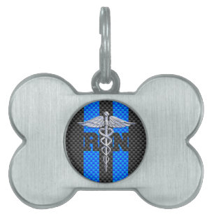 Médaillons Pour Animaux Domestiques Infirmière inscrite RN Silver Caduceus