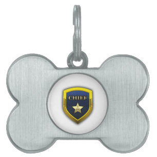 Médaillons Pour Animaux Domestiques Insigne en chef d'or