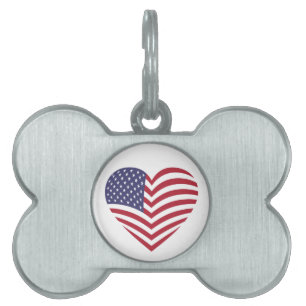 MÉDAILLONS POUR ANIMAUX DOMESTIQUES J'AIME L'AMÉRIQUE