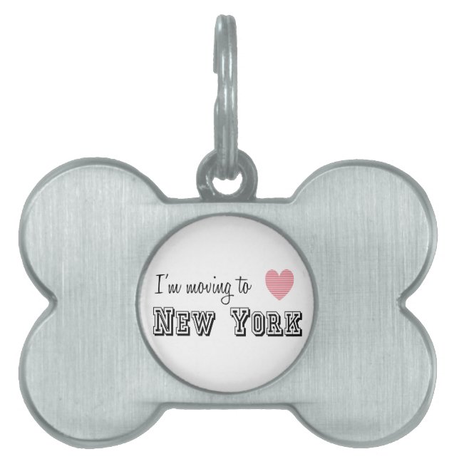 Médaillons Pour Animaux Domestiques Je déménage à New York (Devant)