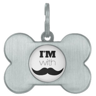 Médaillons Pour Animaux Domestiques Je suis avec Moustache