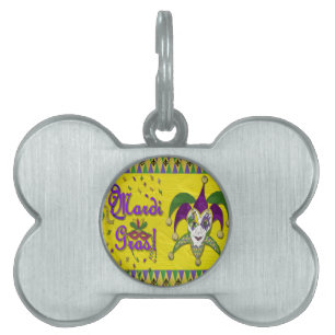 Médaillons Pour Animaux Domestiques Jester Mask Mardi Gras Arlequin