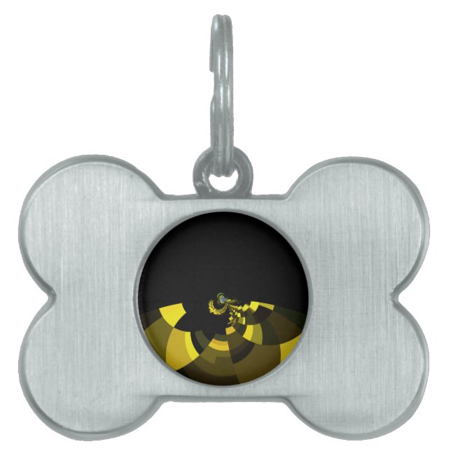 Médaillons Pour Animaux Domestiques Jet Black et Gold Vector Art Design graphique (Devant)