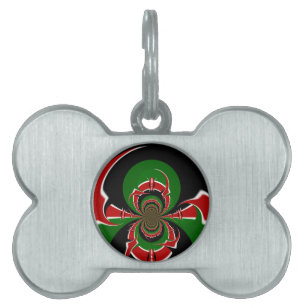 Médaillons Pour Animaux Domestiques Kenya noir rouge vert drapeau national couleurs de