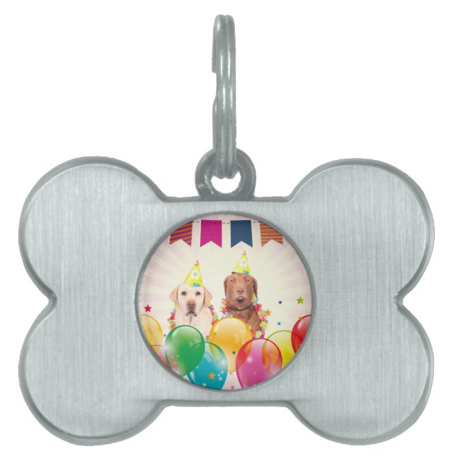 Médaillons Pour Animaux Domestiques Labrador Retriever Dog Balloons Anniversaire (Devant)