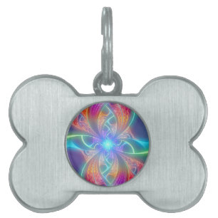 Médaillons Pour Animaux Domestiques L'arc-en-ciel psychédélique tourbillonne motif d