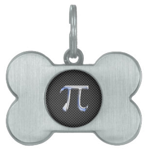 Médaillons Pour Animaux Domestiques Le chrome aiment le symbole de pi dans le style de