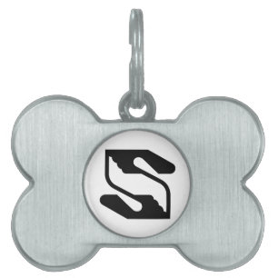 Médaillons Pour Animaux Domestiques Lettre S Monogramme Sécurité et Main Soutien