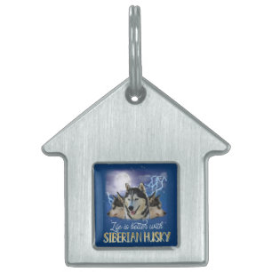 Médaillons Pour Animaux Domestiques Life Is Better With A Siberian Husky