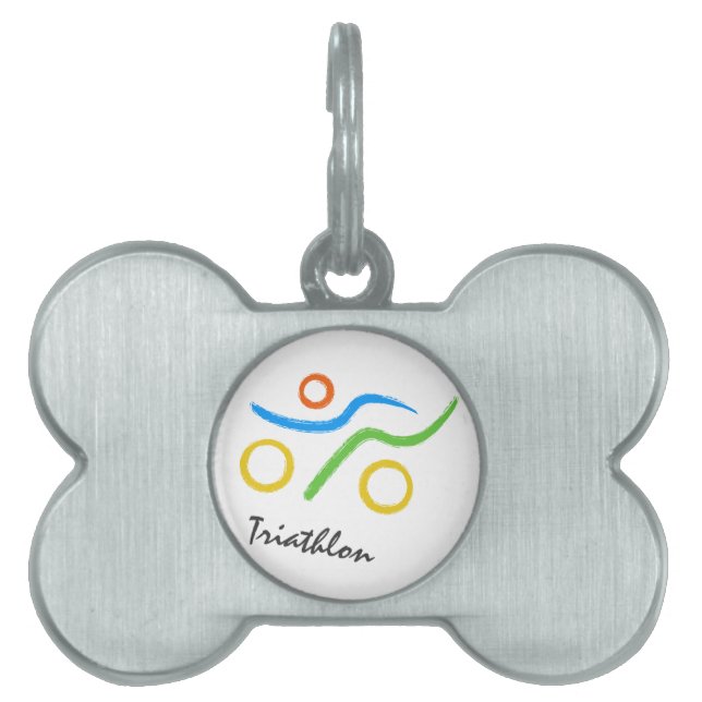 Médaillons Pour Animaux Domestiques Logo du triathlon (Devant)