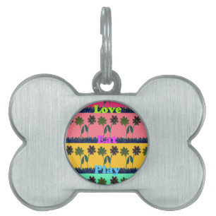Médaillons Pour Animaux Domestiques Love Eat Play Art Print