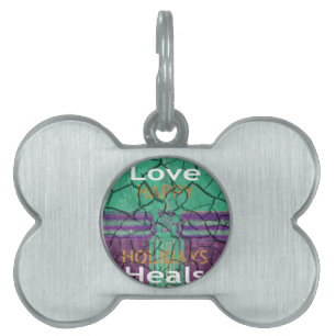 Médaillons Pour Animaux Domestiques Magnifique rustique fissuré boue amour guérit art