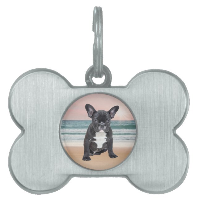 Médaillons Pour Animaux Domestiques Mare French Bulldog Beach Eau Soleil (Devant)