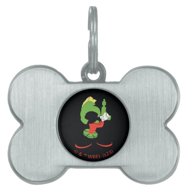 Médaillons Pour Animaux Domestiques MARVIN MARTIAN™ Silhouette avec Raygun (Devant)