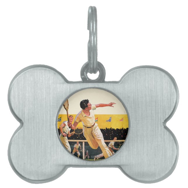 Médaillons Pour Animaux Domestiques Match de tennis de doubles (Devant)