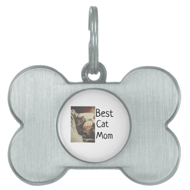 Médaillons Pour Animaux Domestiques Meilleure maman chat papa ajouter chat photo nom c (Devant)