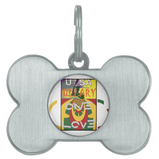 Médaillons Pour Animaux Domestiques Message d'amour dans les couleurs de Rasta Imprime (Devant)
