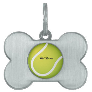 Médaillons Pour Animaux Domestiques Modèle de nom de balle de tennis Étiquette pour an