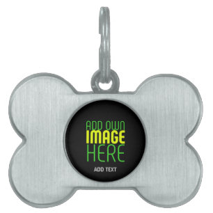 MÉDAILLONS POUR ANIMAUX DOMESTIQUES MODÈLE DE TEXTE D'IMAGE NOIRE SIMPLE ET MODERNE