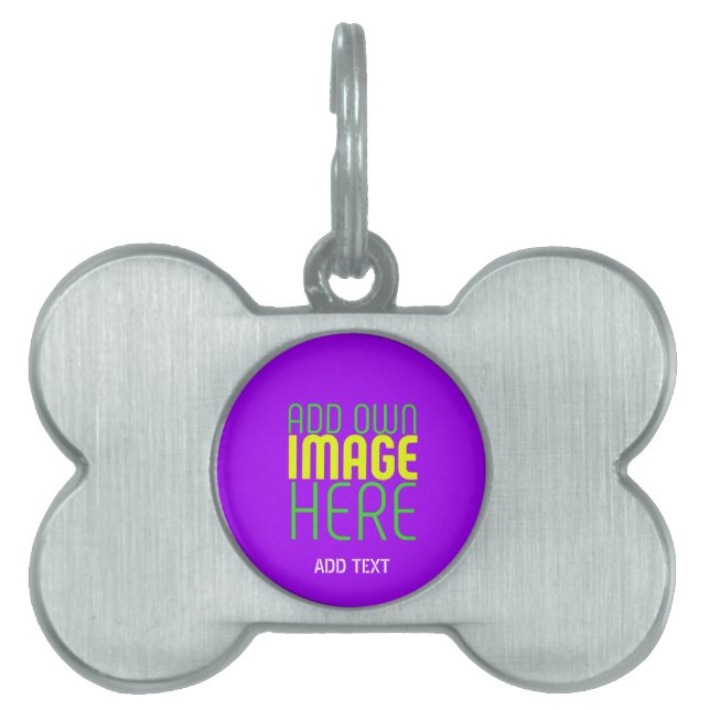 MÉDAILLONS POUR ANIMAUX DOMESTIQUES MODÈLE DE TEXTE D'IMAGE VIOLET SIMPLE MODERNE (Devant)