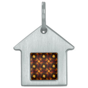 Médaillons Pour Animaux Domestiques Moderne Élégant Bohème Doré Motif d'Art Abstrait #