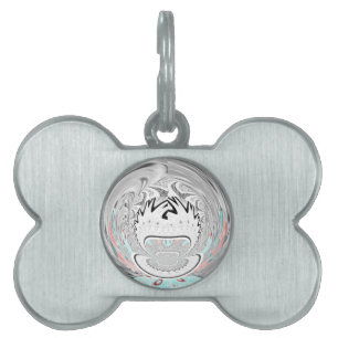 Médaillons Pour Animaux Domestiques Moderne Urban Ash Gris Flora Abstrait Motif Art