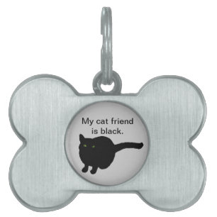 Médaillons Pour Animaux Domestiques Mon ami chat est noir, étiquettes pour chien