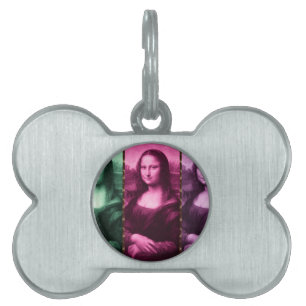 Médaillons Pour Animaux Domestiques Mona Lisa Poster de animal rose rose violet