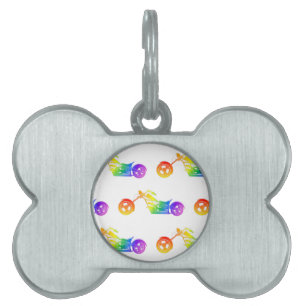 Médaillons Pour Animaux Domestiques Mortocycle arc-en-ciel