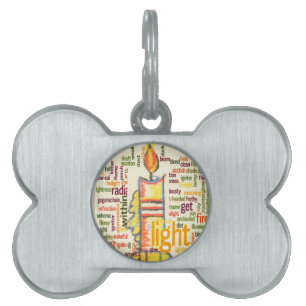 Médaillons Pour Animaux Domestiques Mot de flamme de bougie Cloud Art Imprimer