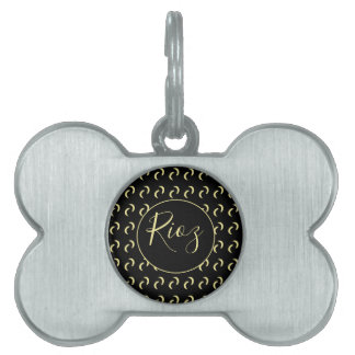 Médaillons Pour Animaux Domestiques Motif Banane Nom Noir