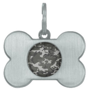 Médaillons Pour Animaux Domestiques Motif de Camouflage gris, Motif militaire, Armée