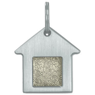 Médaillons Pour Animaux Domestiques Motif de vigne de raisin gris vert de William Morr