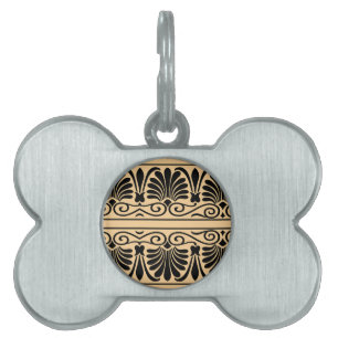 Médaillons Pour Animaux Domestiques Motif grec méditerranéen arabe Brown