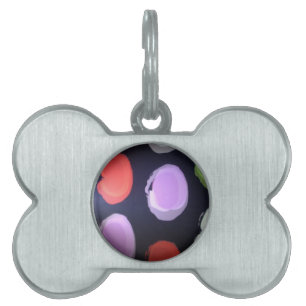 Médaillons Pour Animaux Domestiques Motif moderne coloré Polka Point Art Imprimer