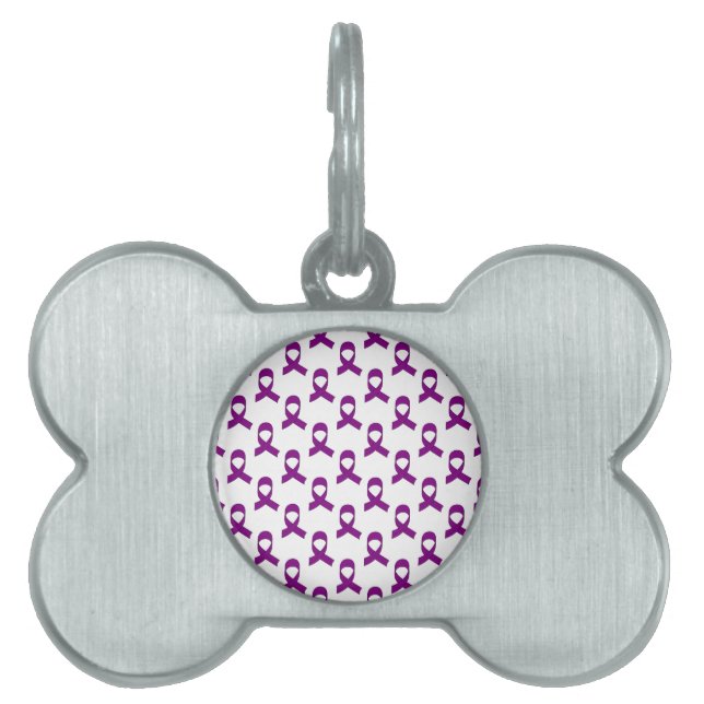 Médaillons Pour Animaux Domestiques Motif Ruban Violet (Devant)