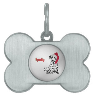 Médaillons Pour Animaux Domestiques Noël Dalmatie Nom d'argent