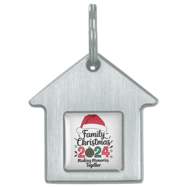 Médaillons Pour Animaux Domestiques Noël de famille 2024 Rassembler les souvenirs (Devant)