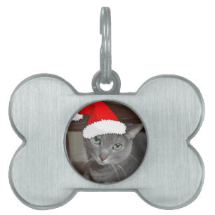 Médaillons Pour Animaux Domestiques Noël du chat bleu russe