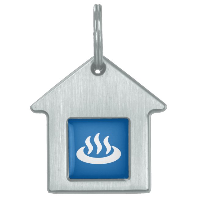 Médaillons Pour Animaux Domestiques Onsen ♨ Hot Spring 温 泉 Japonais (Devant)