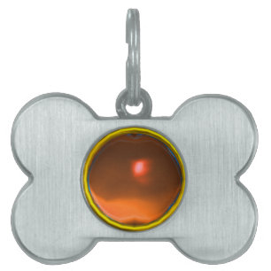 MÉDAILLONS POUR ANIMAUX DOMESTIQUES ORANGE AGATE GEM STONE