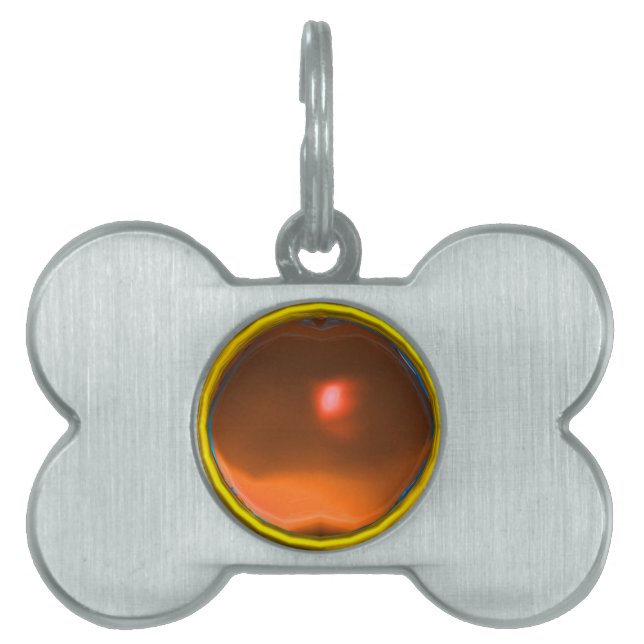 MÉDAILLONS POUR ANIMAUX DOMESTIQUES ORANGE AGATE GEM STONE (Devant)