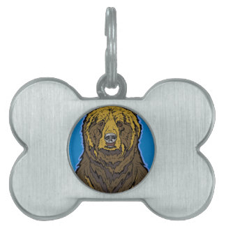 Médaillons Pour Animaux Domestiques Ours gris